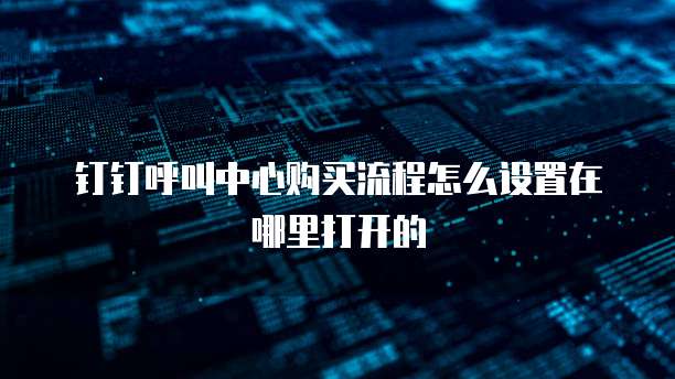 钉钉呼叫中心购买流程怎么设置在哪里打开的