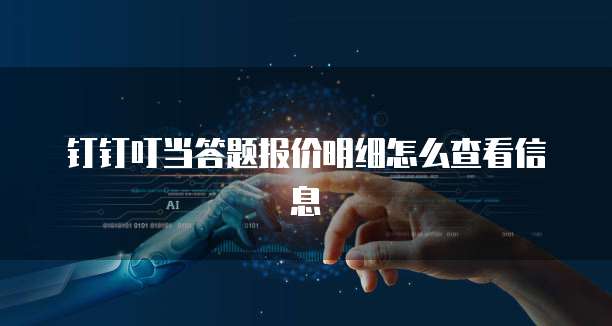 钉钉叮当答题报价明细怎么查看信息