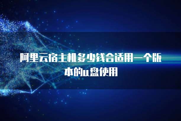 阿里云宿主机多少钱合适用一个版本的u盘使用