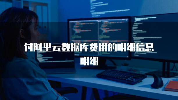 付阿里云数据库费用的明细信息明细