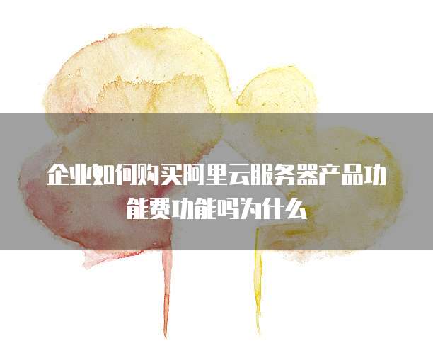 企业如何购买阿里云服务器产品功能费功能吗为什么