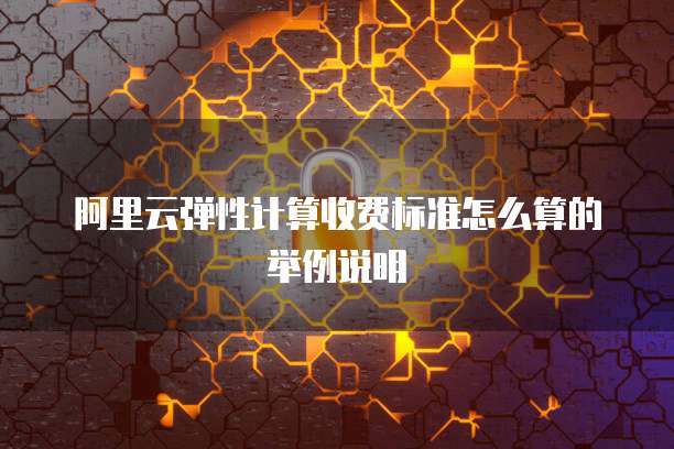 阿里云弹性计算收费标准怎么算的举例说明
