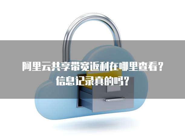 阿里云共享带宽返利在哪里查看?信息记录真的吗?
