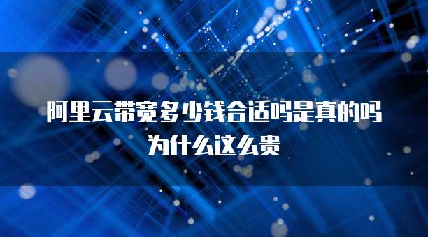 阿里云带宽多少钱合适吗是真的吗为什么这么贵