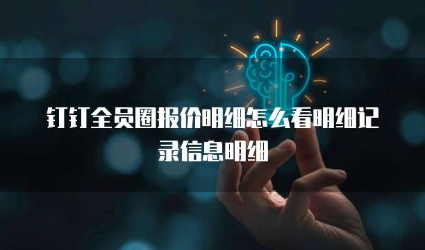 钉钉全员圈报价明细怎么看明细记录信息明细