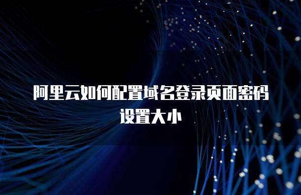 阿里云如何配置域名登录页面密码设置大小