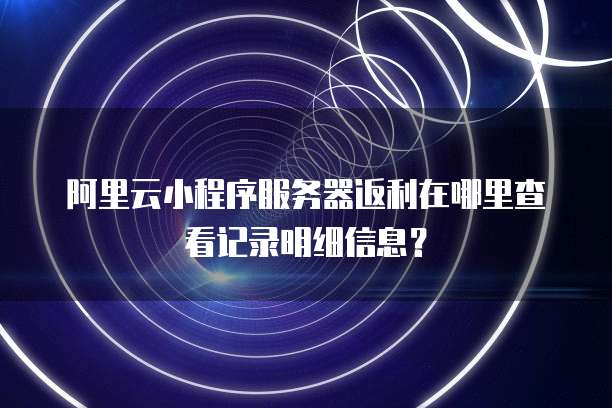 阿里云小程序服务器返利在哪里查看记录明细信息?