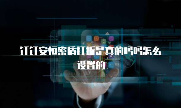 钉钉安恒密盾打折是真的吗吗怎么设置的