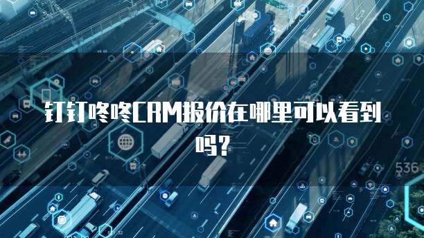 钉钉咚咚CRM报价在哪里可以看到吗?