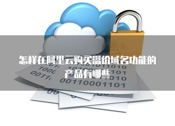 怎样在阿里云购买溢价域名功能的产品有哪些