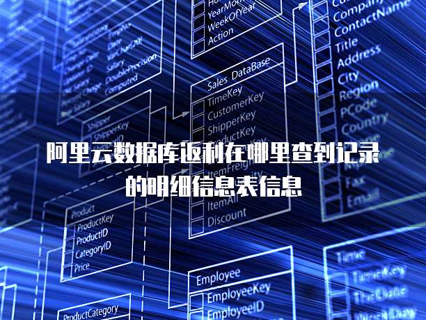 阿里云数据库返利在哪里查到记录的明细信息表信息
