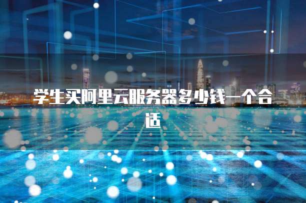 学生买阿里云服务器多少钱一个合适