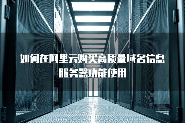 如何在阿里云购买高质量域名信息服务器功能使用