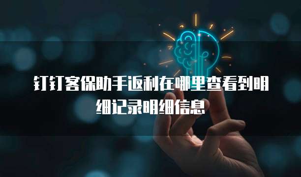 钉钉客保助手返利在哪里查看到明细记录明细信息