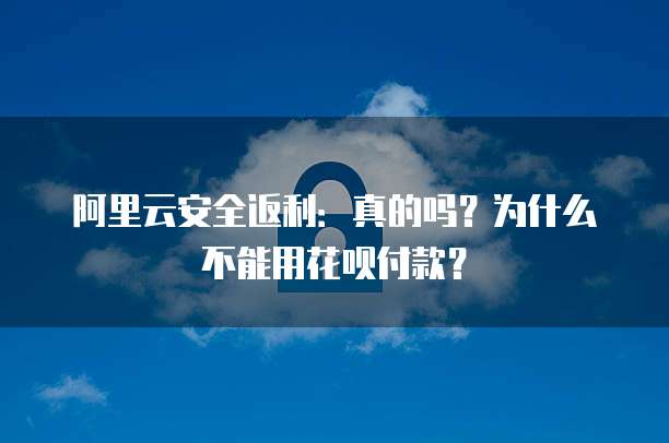 阿里云安全返利:真的吗?为什么不能用花呗付款?