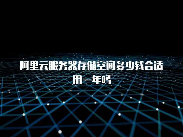 阿里云服务器存储空间多少钱合适用一年吗