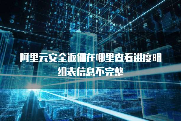 阿里云安全返佣在哪里查看进度明细表信息不完整
