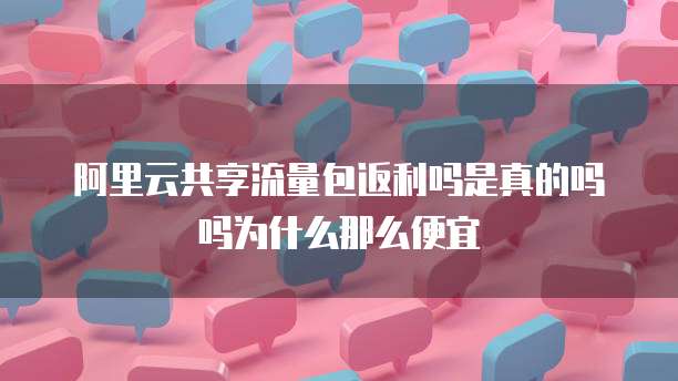 阿里云共享流量包返利吗是真的吗吗为什么那么便宜