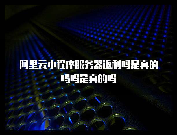 阿里云小程序服务器返利吗是真的吗吗是真的吗