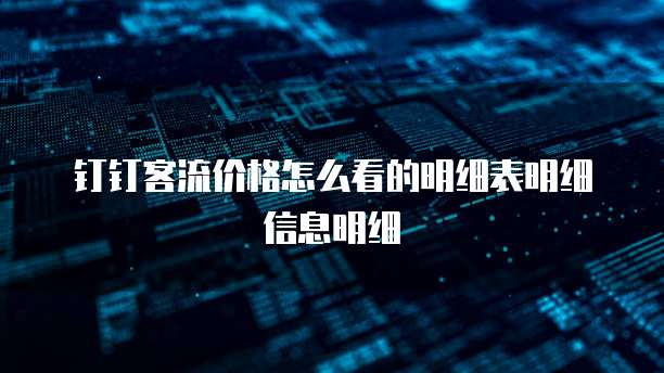 钉钉客流价格怎么看的明细表明细信息明细