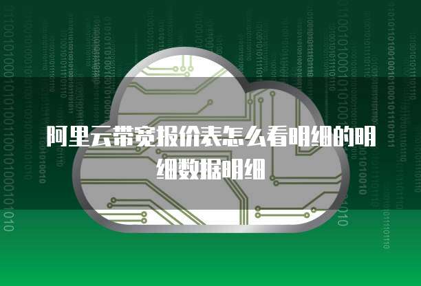 阿里云带宽报价表怎么看明细的明细数据明细