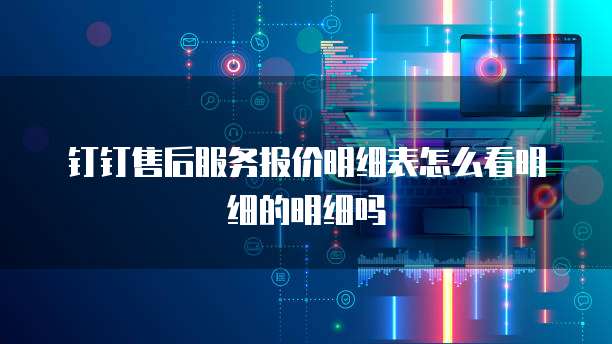 钉钉售后服务报价明细表怎么看明细的明细吗