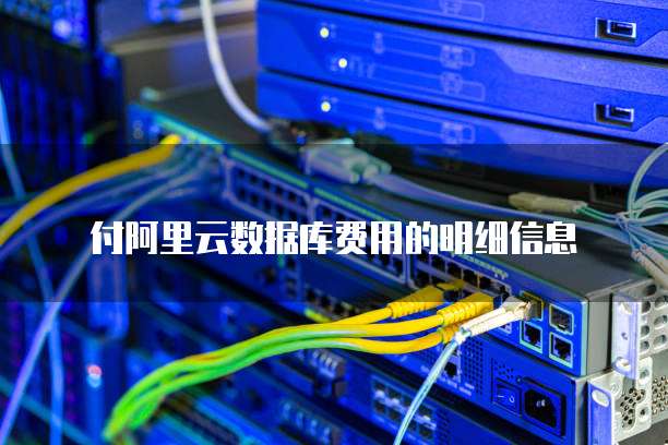 付阿里云数据库费用的明细信息