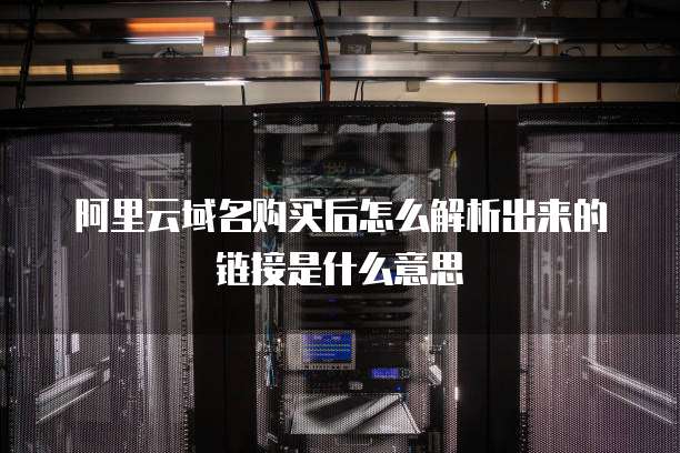 阿里云域名购买后怎么解析出来的链接是什么意思