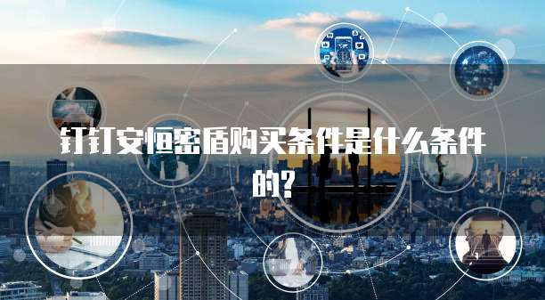 钉钉安恒密盾购买条件是什么条件的?