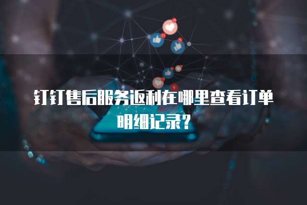 钉钉售后服务返利在哪里查看订单明细记录?