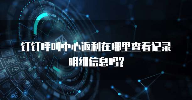钉钉呼叫中心返利在哪里查看记录明细信息吗?