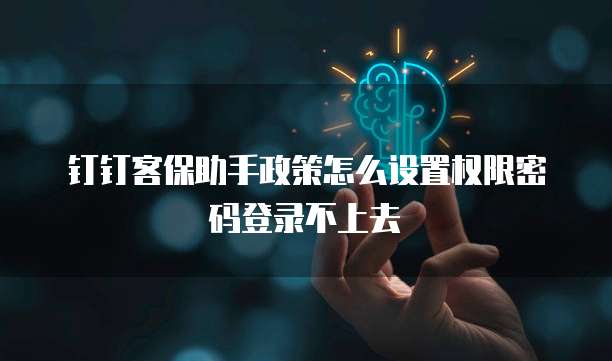 钉钉客保助手政策怎么设置权限密码登录不上去