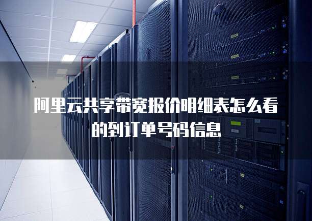 阿里云共享带宽报价明细表怎么看的到订单号码信息