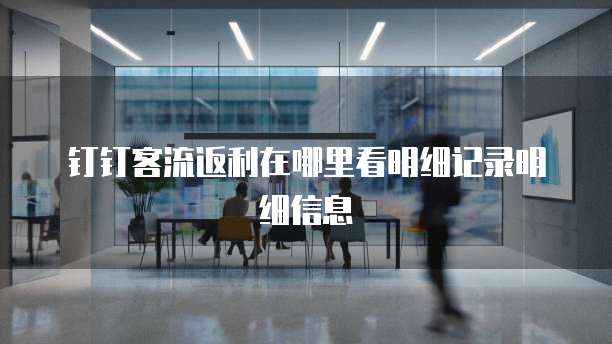 钉钉客流返利在哪里看明细记录明细信息
