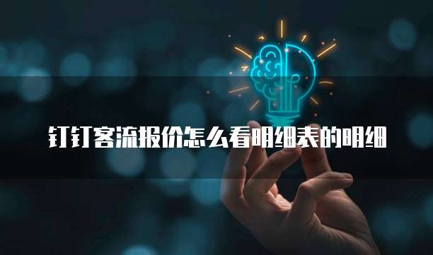钉钉客流报价怎么看明细表的明细