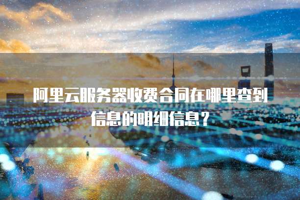 阿里云服务器收费合同在哪里查到信息的明细信息?
