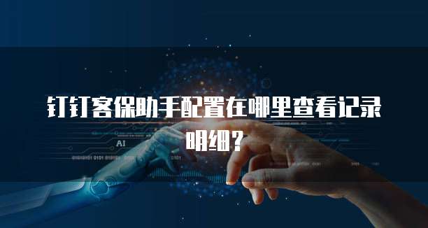 钉钉客保助手配置在哪里查看记录明细?