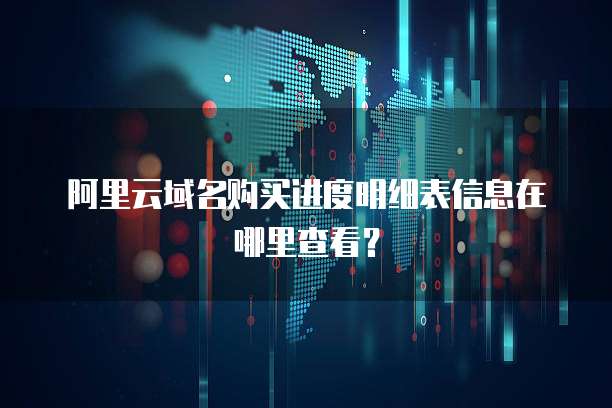 阿里云域名购买进度明细表信息在哪里查看？