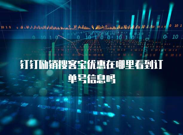 钉钉励销搜客宝优惠在哪里看到订单号信息吗