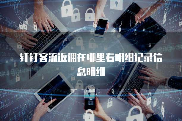 钉钉客流返佣在哪里看明细记录信息明细
