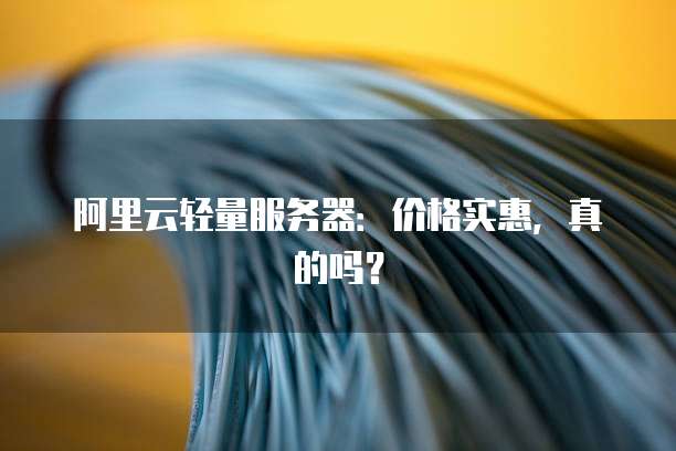 阿里云轻量服务器:价格实惠,真的吗?