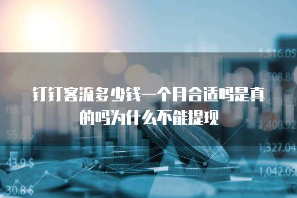 钉钉客流多少钱一个月合适吗是真的吗为什么不能提现