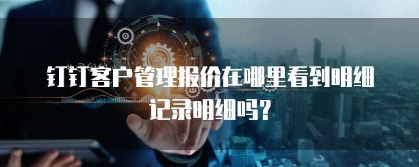 钉钉客户管理报价在哪里看到明细记录明细吗?