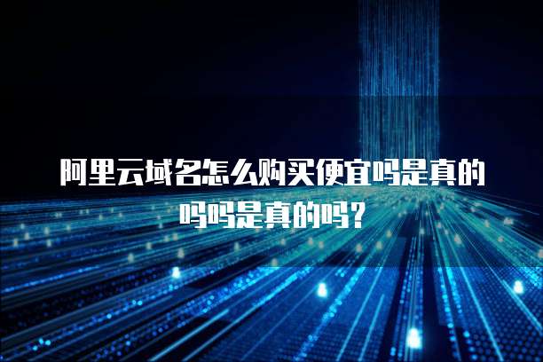 阿里云域名怎么购买便宜吗是真的吗吗是真的吗?