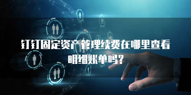 钉钉固定资产管理续费在哪里查看明细账单吗?