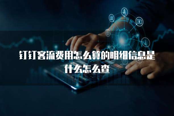钉钉客流费用怎么算的明细信息是什么怎么查