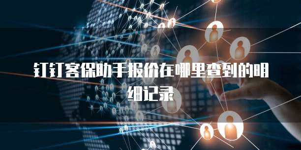 钉钉客保助手报价在哪里查到的明细记录