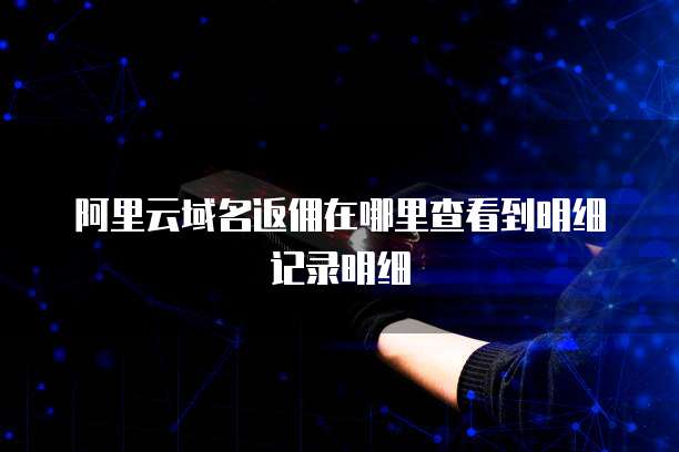 阿里云域名返佣在哪里查看到明细记录明细