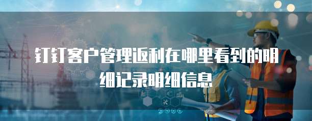 钉钉客户管理返利在哪里看到的明细记录明细信息