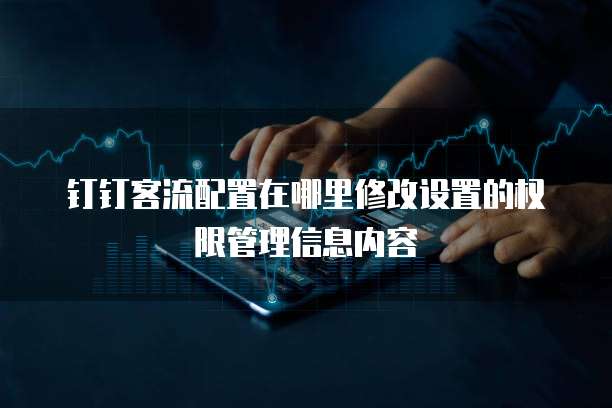 钉钉客流配置在哪里修改设置的权限管理信息内容